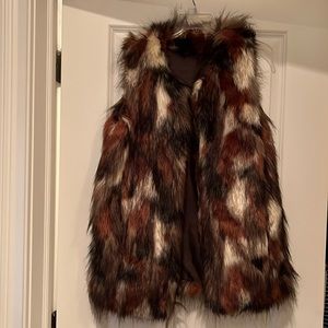 Multi color faux fur vest